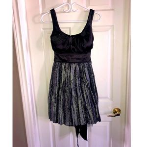 Black/grey sliver silk dress